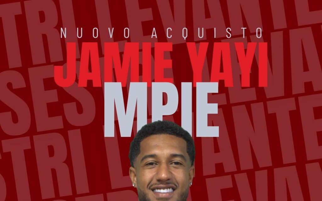 Sestri Levante, ufficiale l'ingaggio dell'attaccante Jamie Yayi Mpie