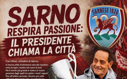 Sarnese, il presidente Pappacena invita la città al derby